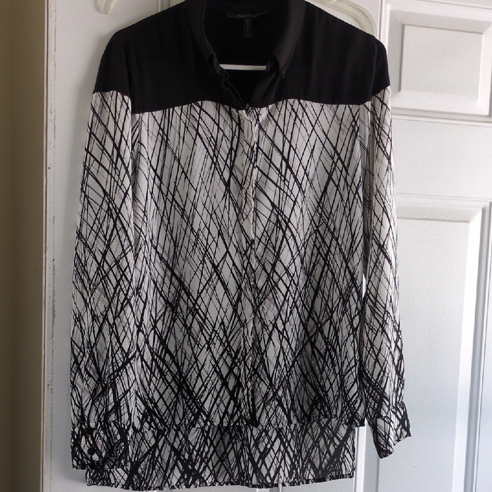 BCBG Maxazaria Black and White Women's Blouse